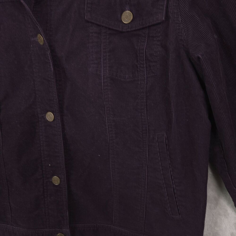 Vintage Lauren Jeans Company Corduroy Trucker Jacket Women Purple XL Y2K Retro - Picture 7 of 13